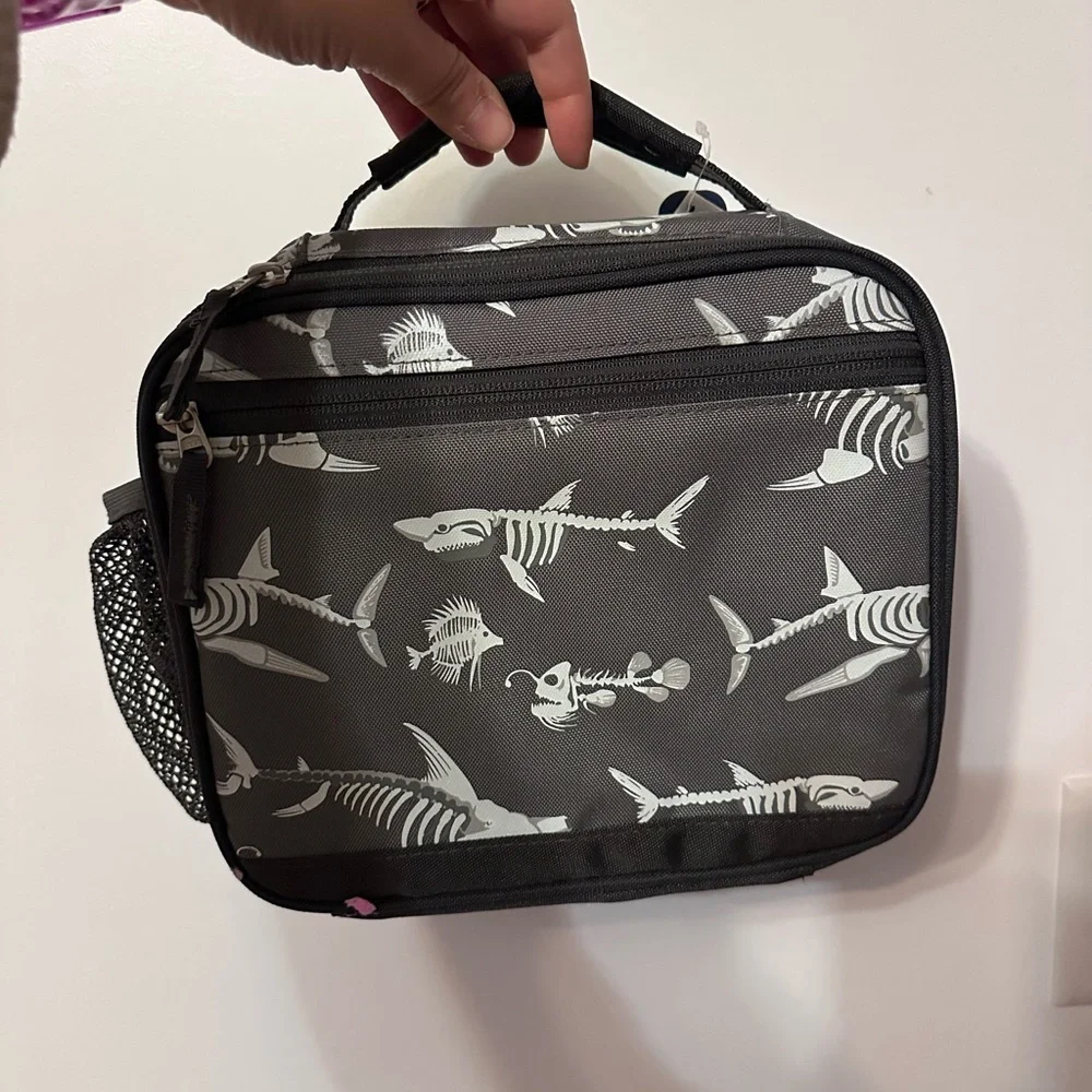 Pottery Barn kids Mackenzie Glow in the Dark Shark Lunch Bag-NWT - Picture 3 of 8